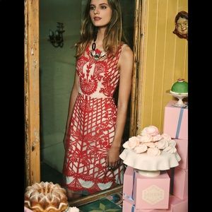 Anthropologie Sugared Ruby Sheathe Geisha Designs